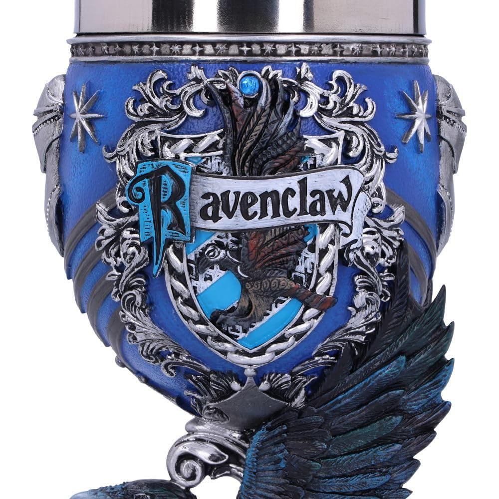 Nemesis Now Ravenclaw goblet beside espresso cup for size comparison and scale
