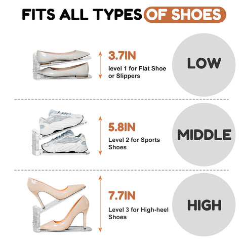 Neprock stacked sneakers demonstrating doubled storage capacity and visible pairs