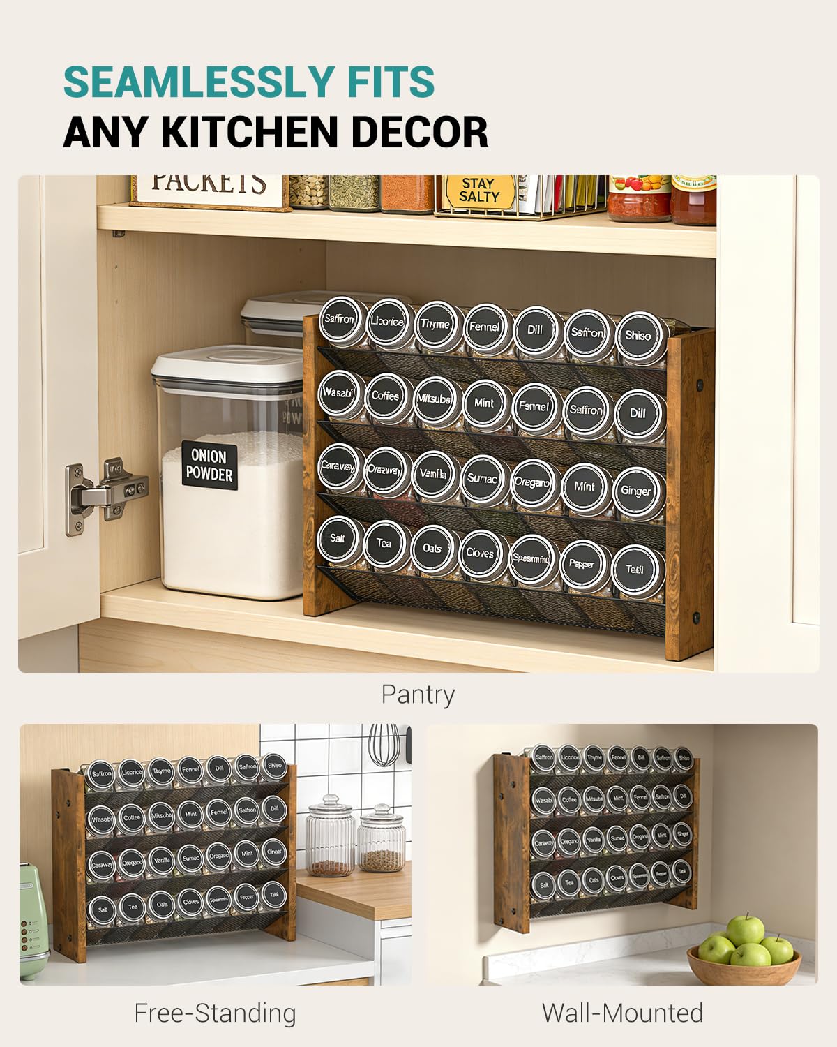 NESAPTO mounted on cabinet door demonstrating wall-mount space-saving advantage