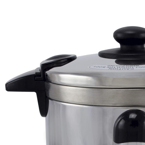 NESCO coffee urn on a serving table with cups showing event-ready presentation and convenience