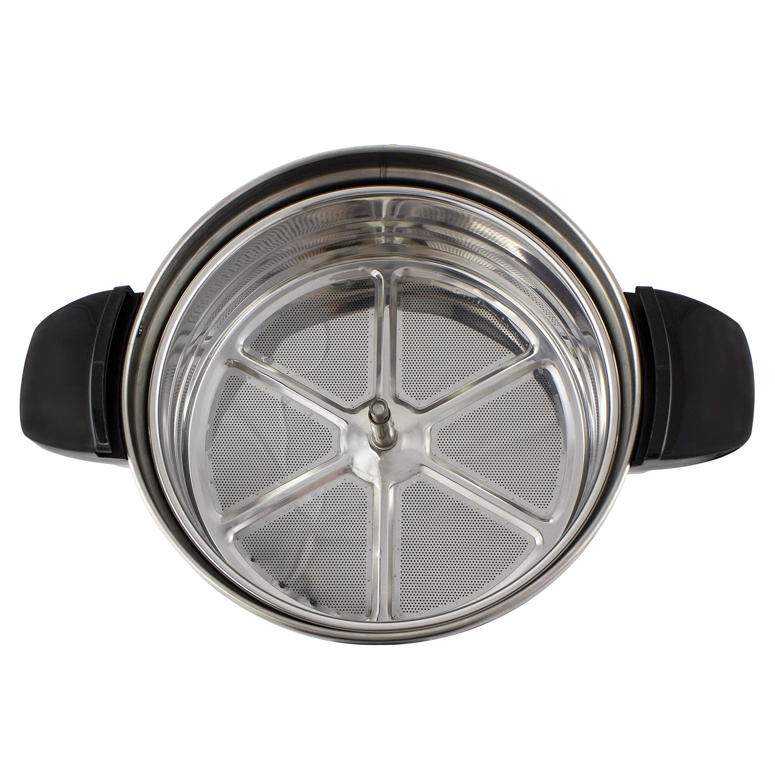 NESCO coffee urn stay-cool side handle being held for safe transport between tables