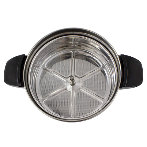 NESCO coffee urn stay-cool side handle being held for safe transport between tables