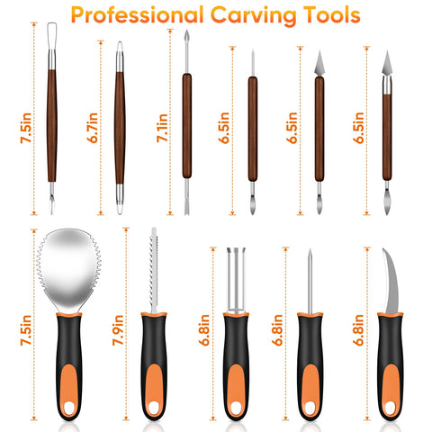 NESSTU full tool layout with 11 stainless-steel carving tools displayed
