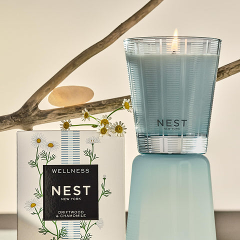 NEST New York wax and wick closeup demonstrating clean burn and consistent fragrance