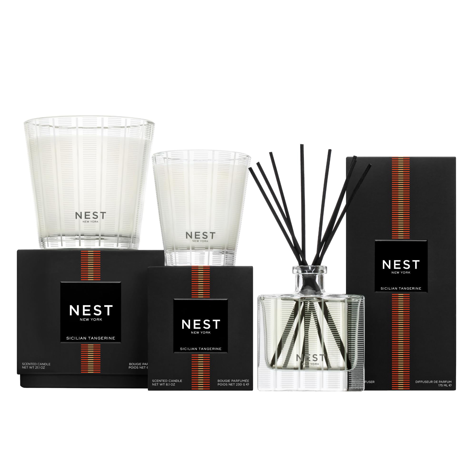 NEST New York packaging and glass vessel shown for gift-ready presentation and reuse