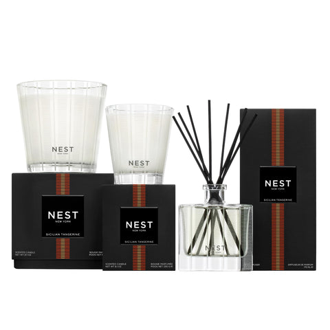NEST New York packaging and glass vessel shown for gift-ready presentation and reuse