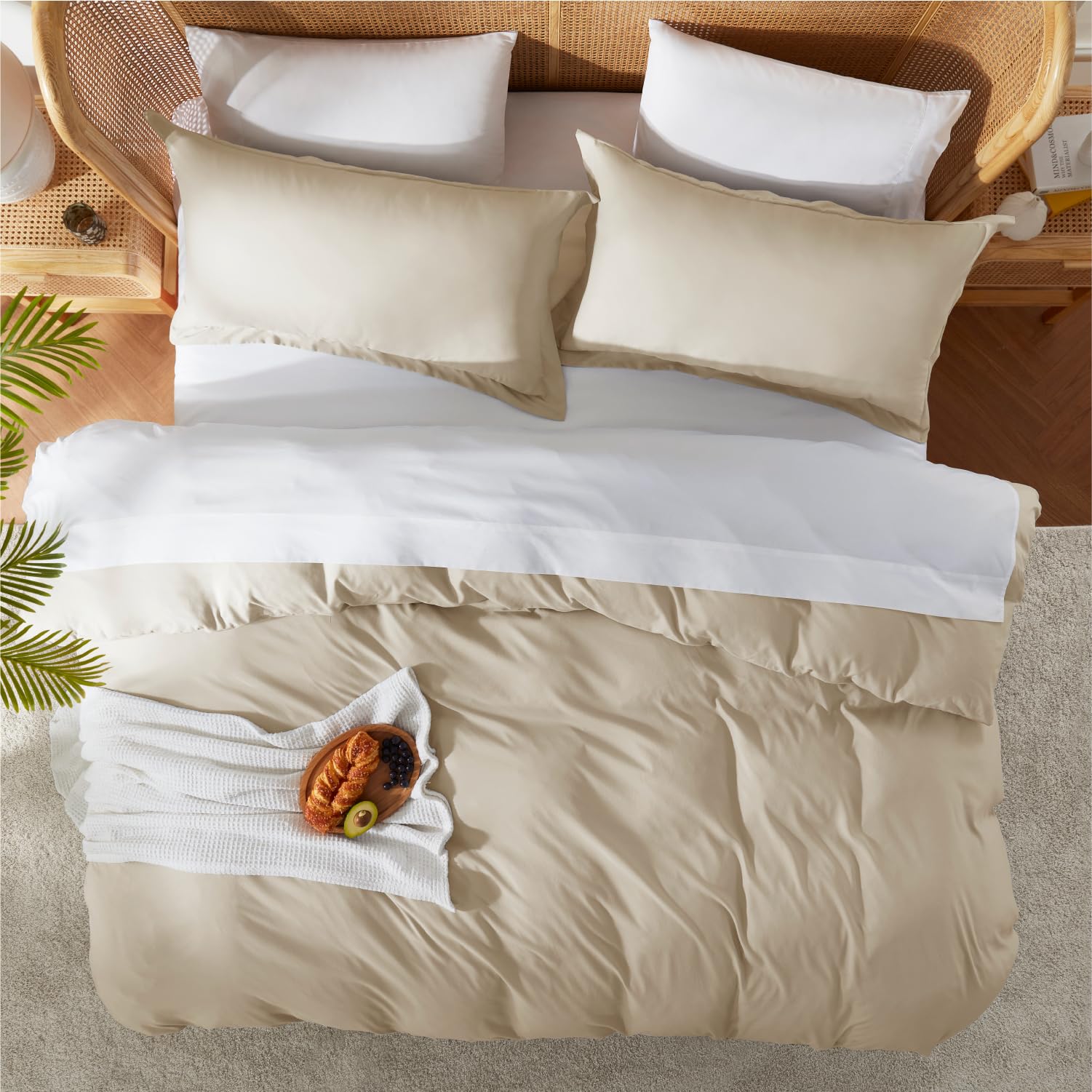 Nestl pillow sham flange and back overlap closure for tailored look benefit