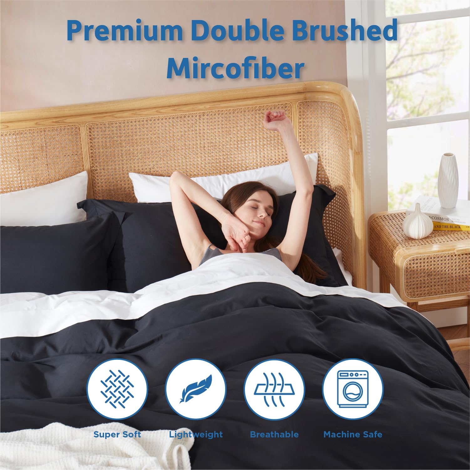 Nestl duvet cover styled on bed to show modern bedroom upgrade benefit