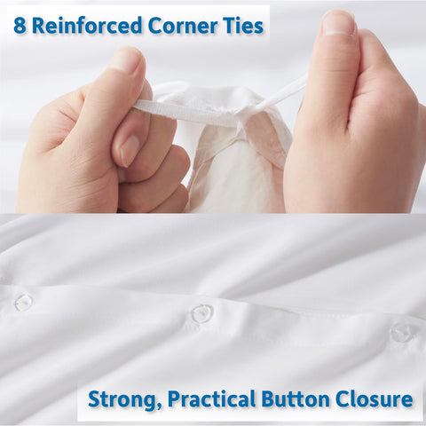 Nestl clear button closure keeping duvet face neat and easy to secure