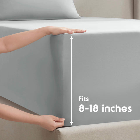 Folded Nestl flat sheet with seam close-up demonstrating durable stitching and long-lasting finish