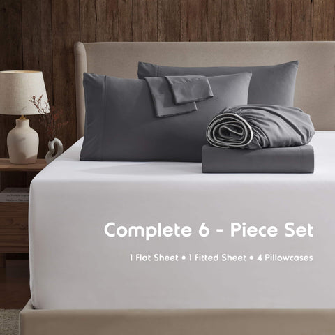 Nestl neatly folded sheet set in retail packaging for storage ease
