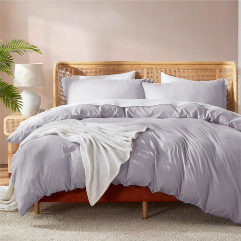 Nestl duvet cover front packaging showing set and size benefits