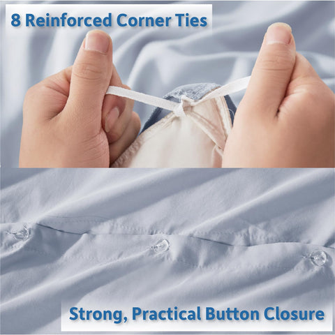 Nestl interior tie closeup showing secure duvet attachment benefit