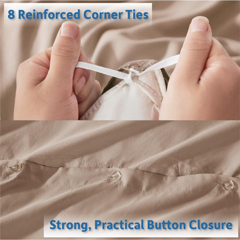 Nestl interior corner tie view securing duvet insert to prevent shifting during sleep
