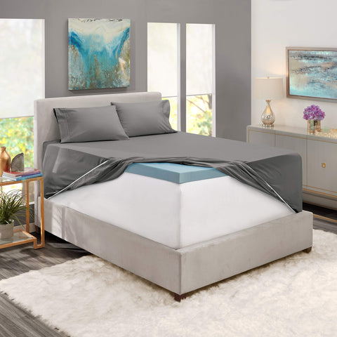 Nestl two pillowcases on pillows highlighting soft finish and coordinated look
