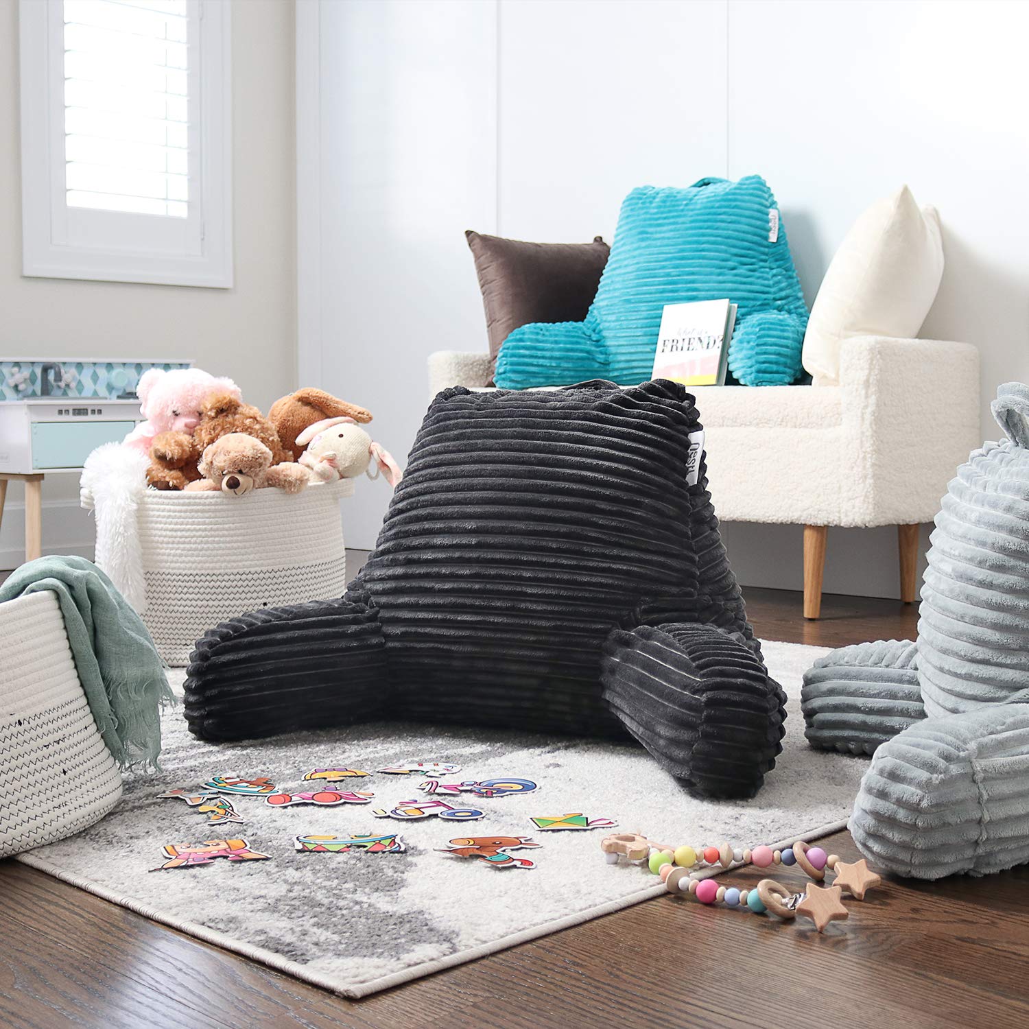 Nestl in a cozy living room setting demonstrating portable comfort and style