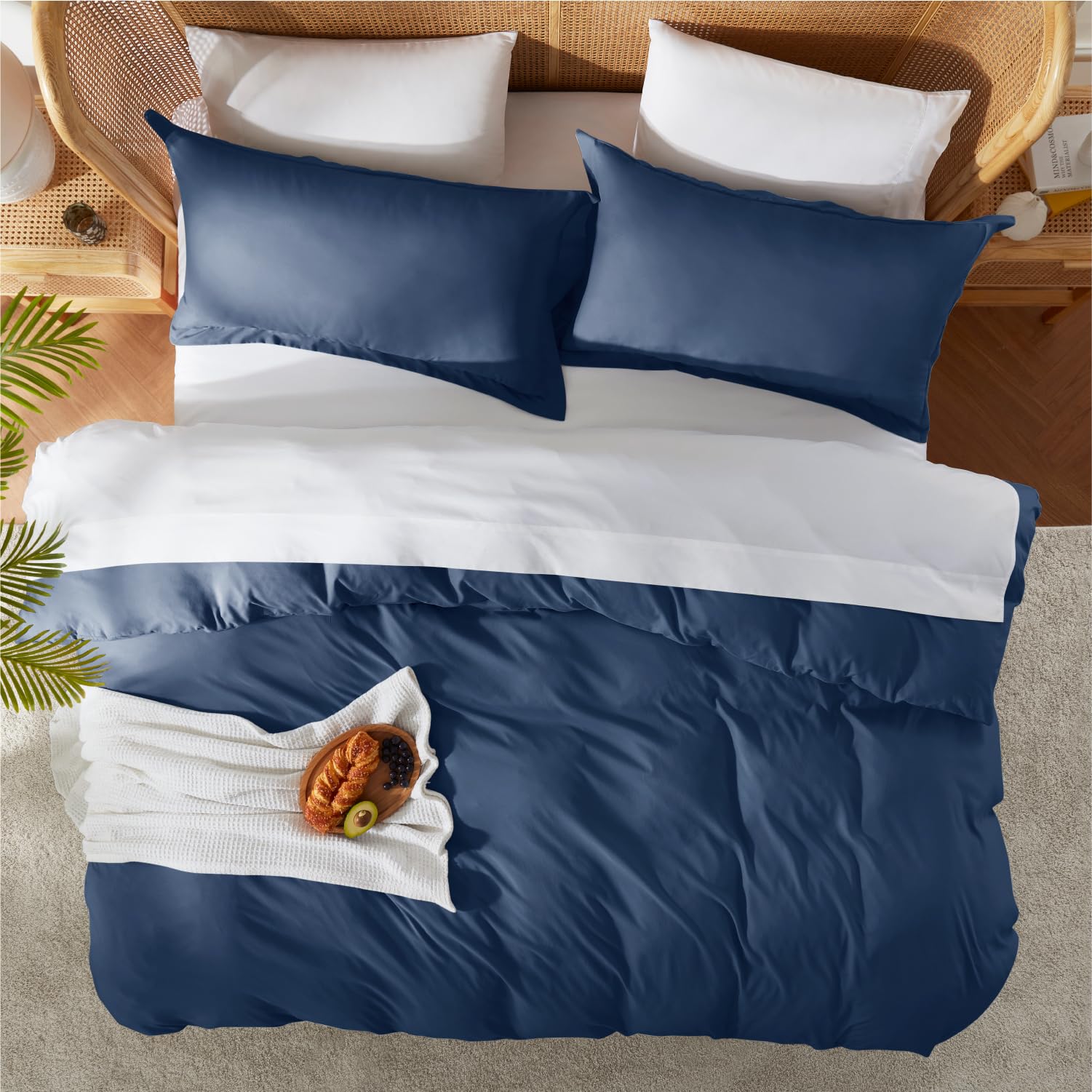 Nestl pillow sham flange and back overlap for tidy pillow hold