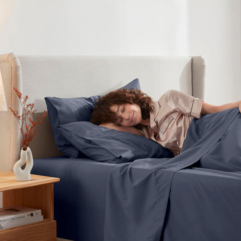 Nestl pillowcases pair folded to show matching fabric and smooth feel for pillows