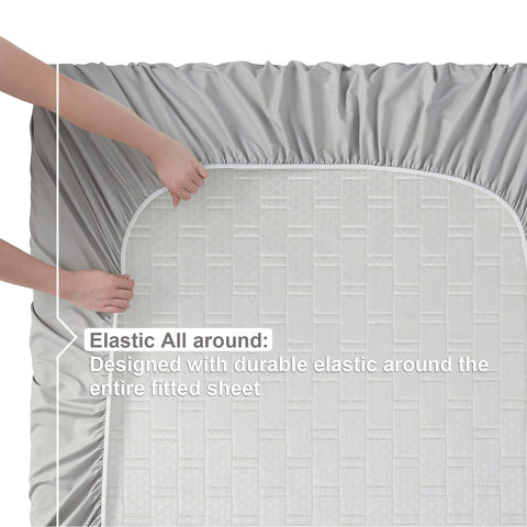 Two Nestl pillowcases stacked in light grey illustrating matching set and pillow protection
