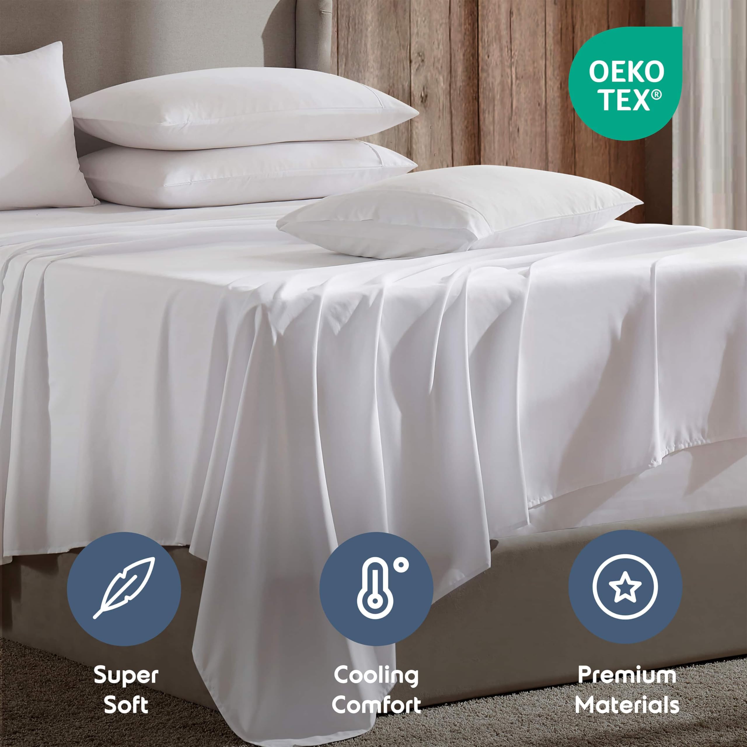 Nestl pillowcases set arrangement showing four king pillowcases and hotel look