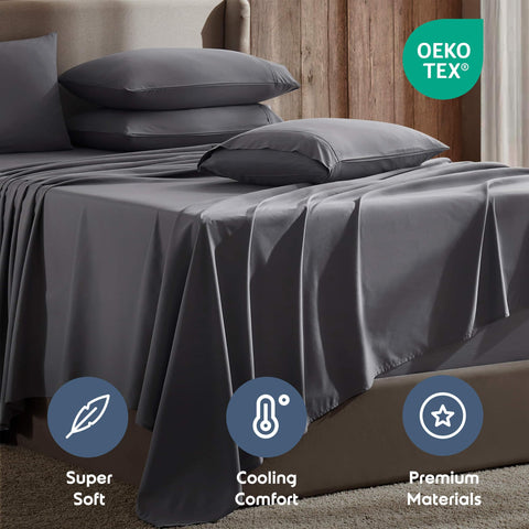 Nestl fitted sheet stretched over deep mattress showing secure pocket