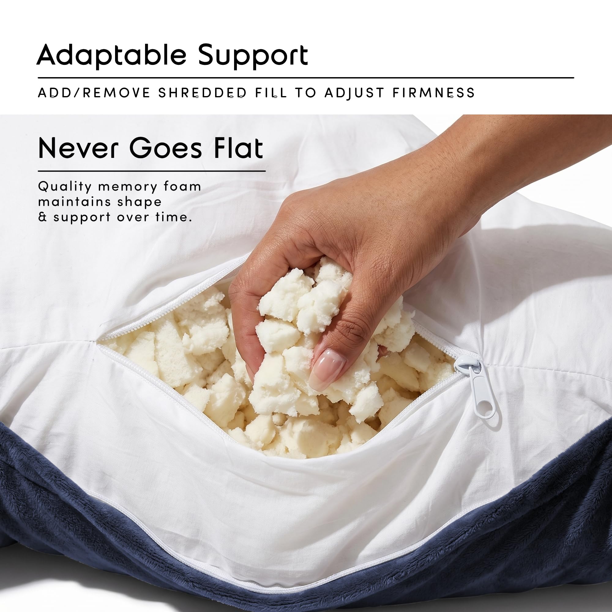 Nestl close-up of soft navy fabric texture that feels luxurious and inviting