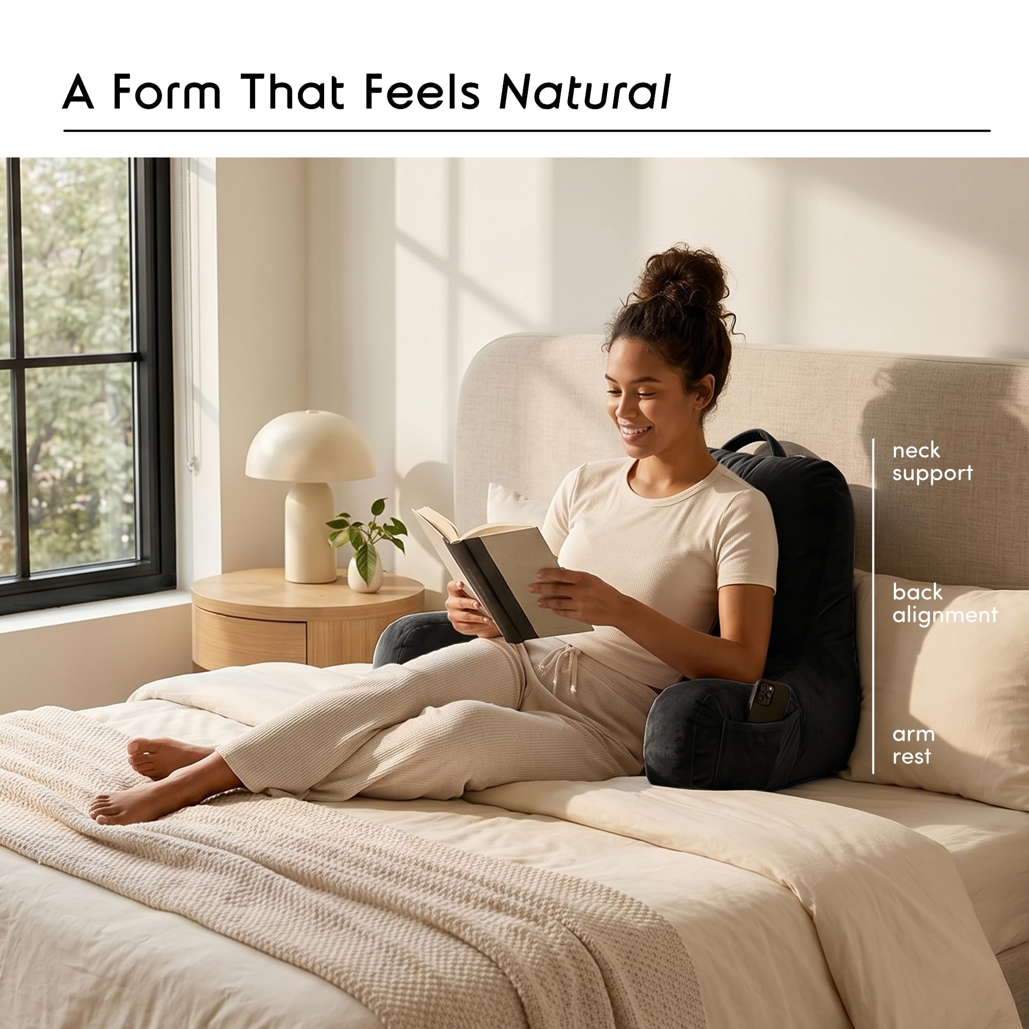 Nestl close-up of black plush fabric highlighting softness and durability