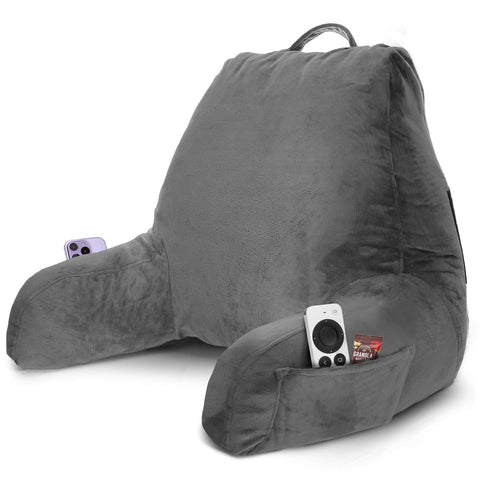 Nestl front view showing dark grey backrest and supportive arms for comfortable sitting