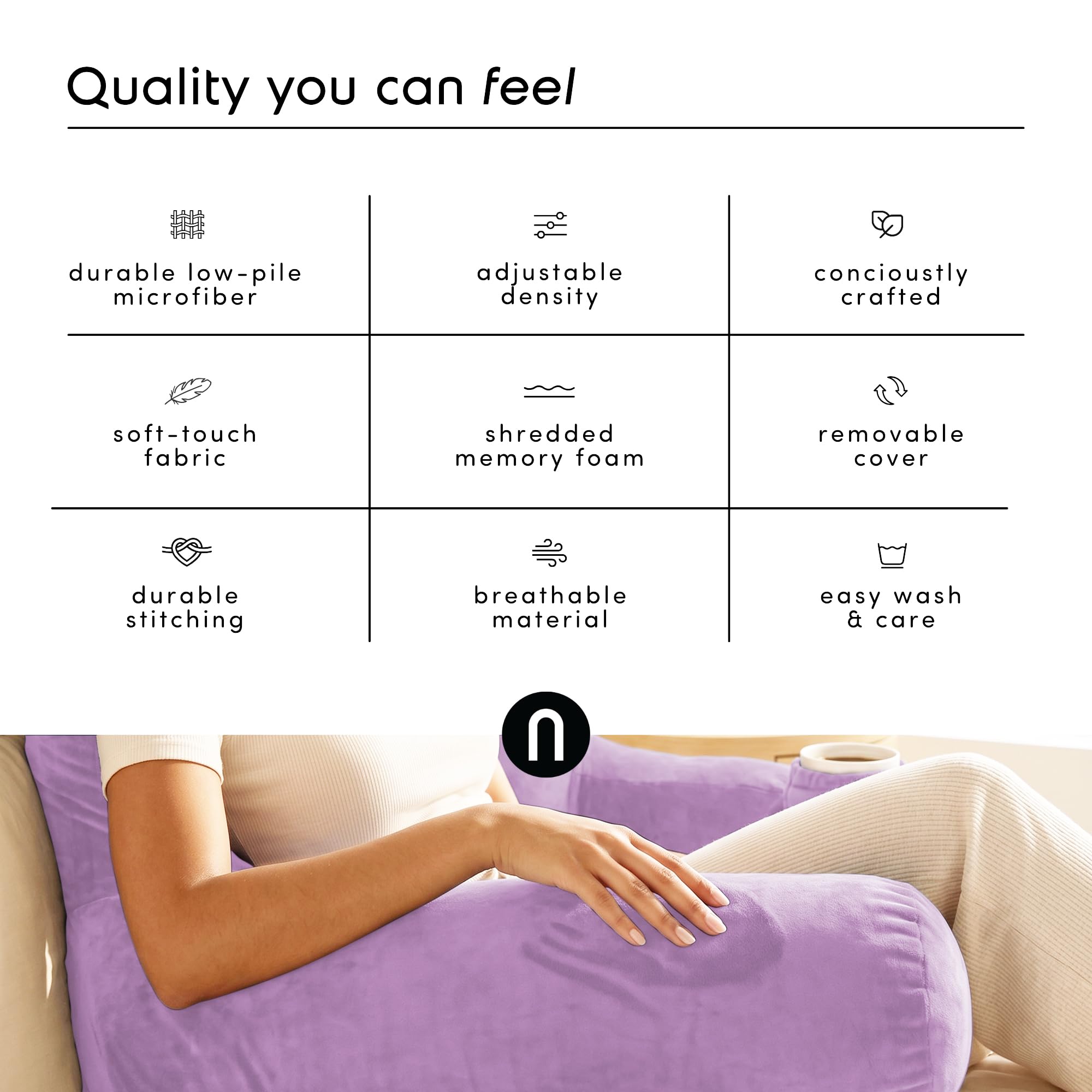 Nestl carry handle visible to show portability between rooms and ease