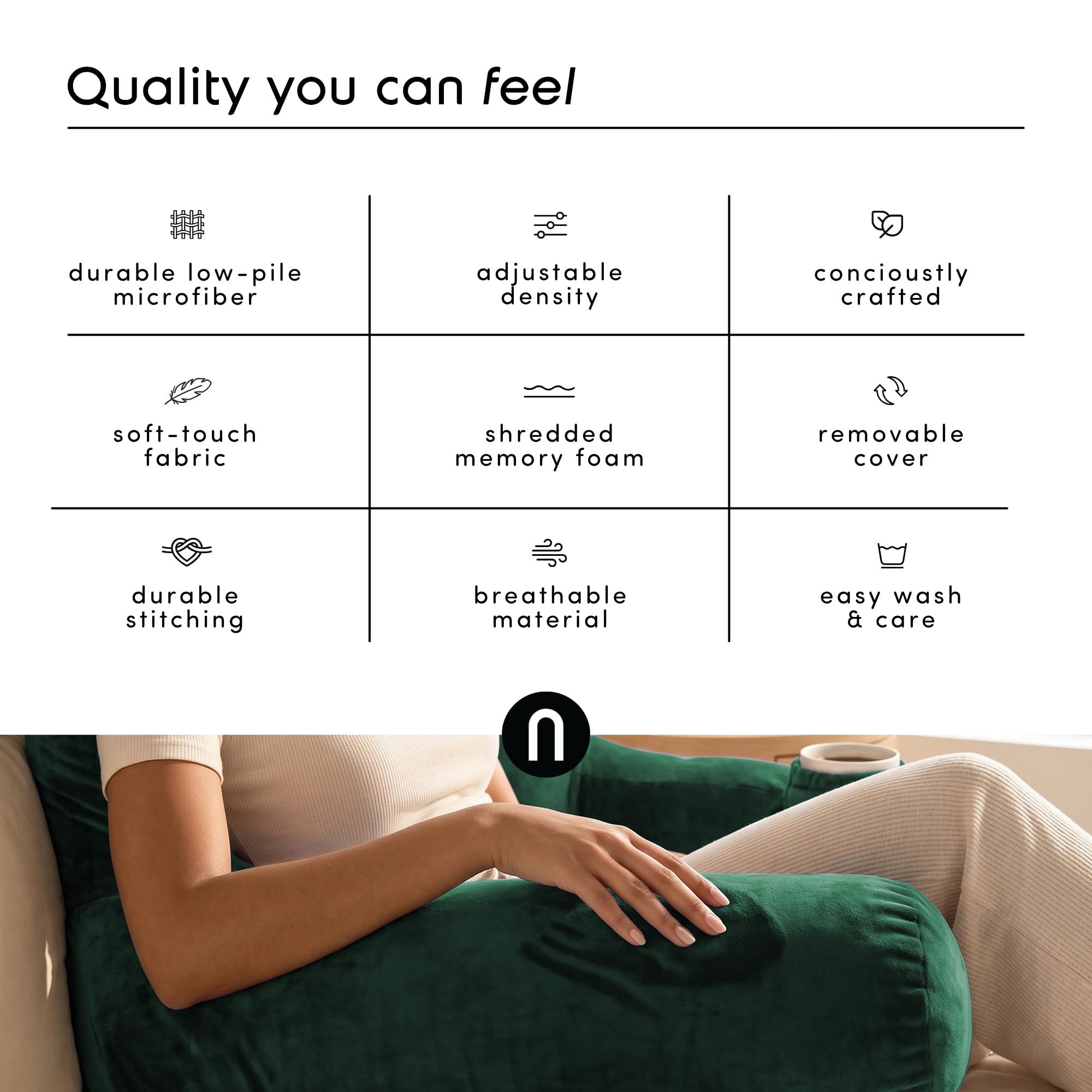 Nestl pillow supporting a person using a tablet for ergonomic viewing