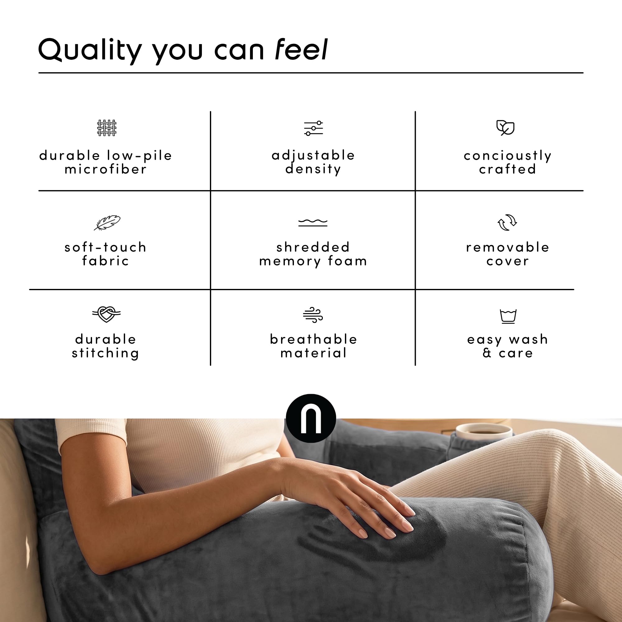 Nestl lifestyle image of pillow in bed showing improved reading posture benefit