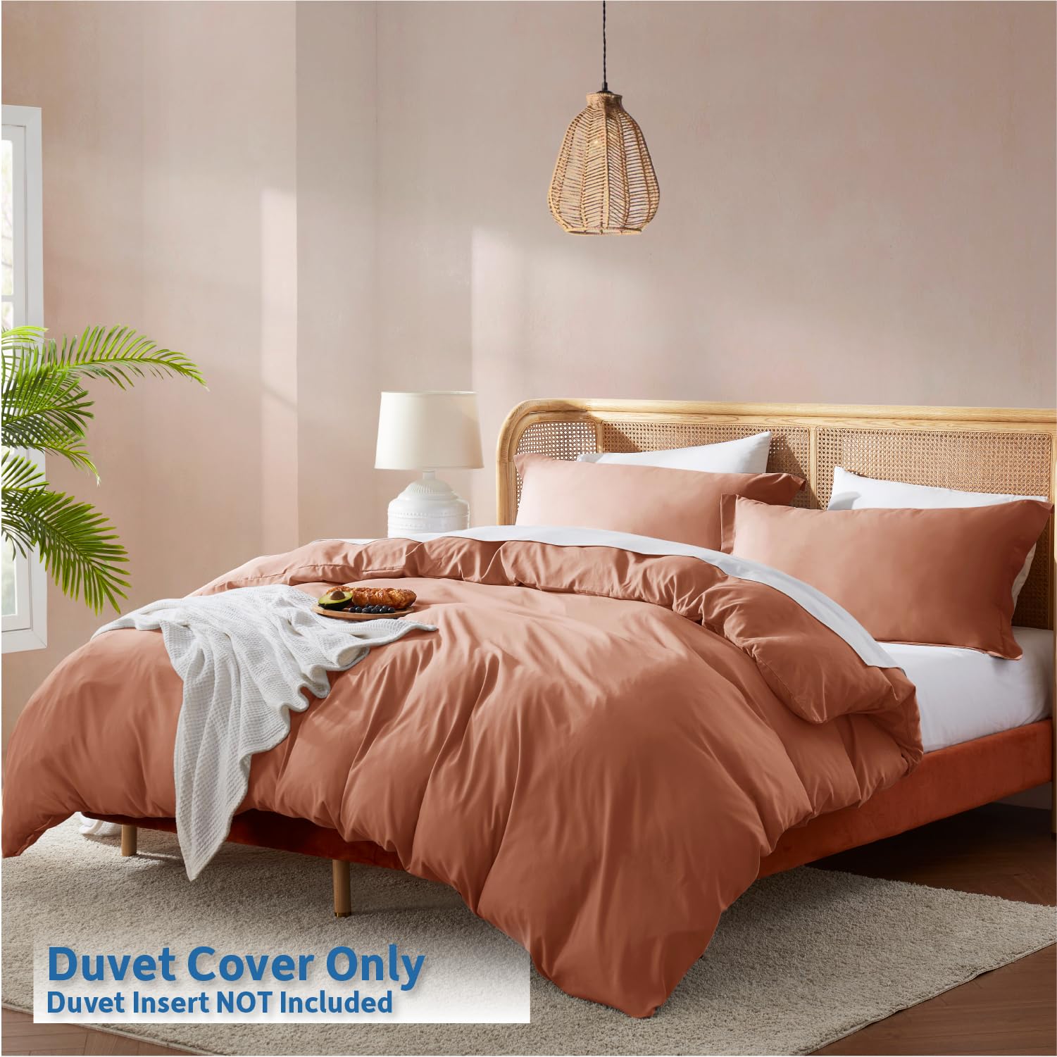 Nestl rust close texture view of double-brushed microfiber fabric for softness
