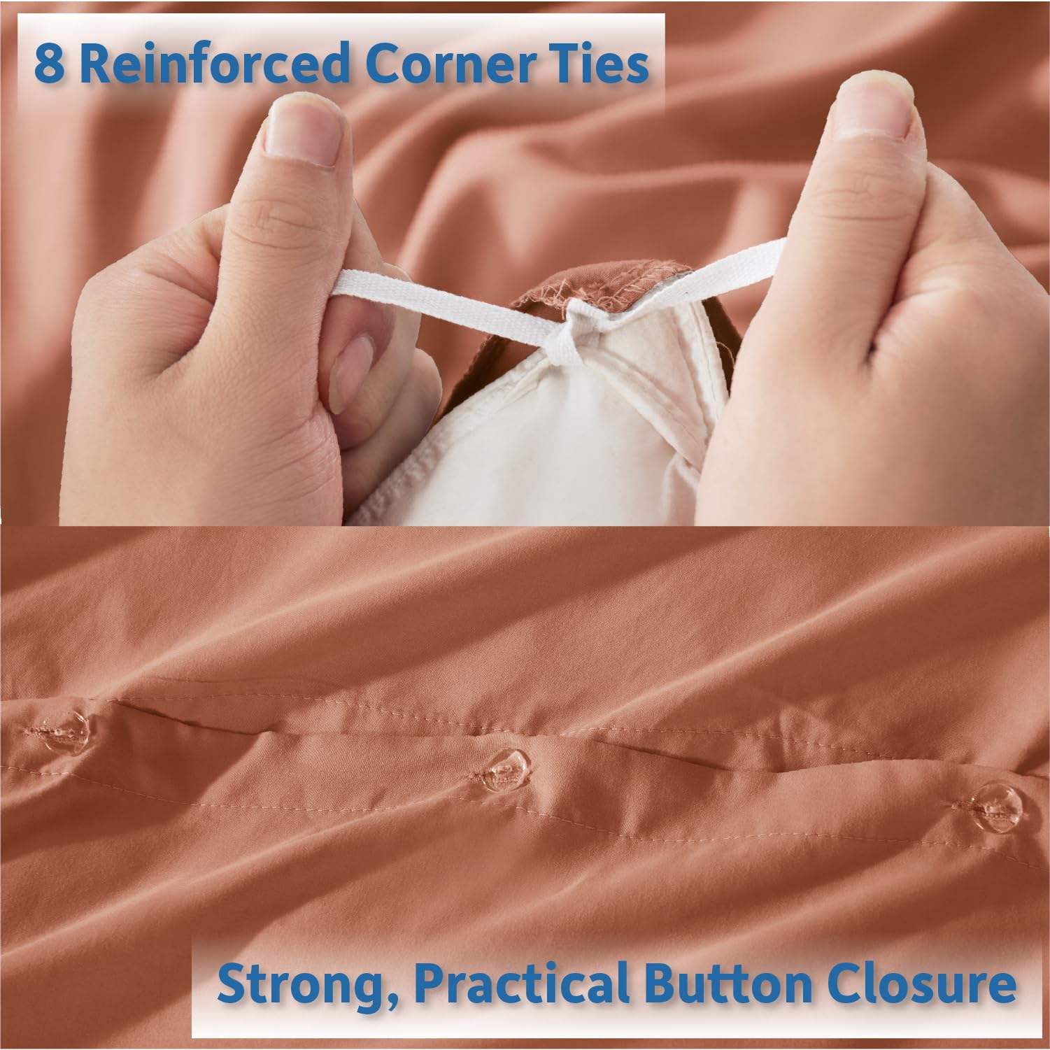 Nestl rust interior corner tie securing duvet insert to prevent shifting