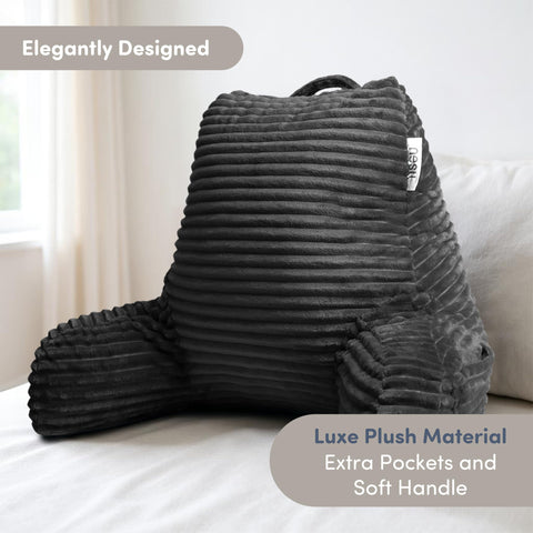 Nestl side view highlighting padded arms that support forearms and device use