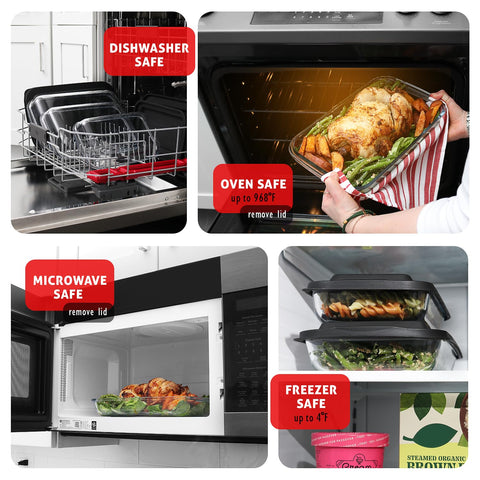 Nestl 3.2 qt lasagna pan top view showing family-size cooking benefit