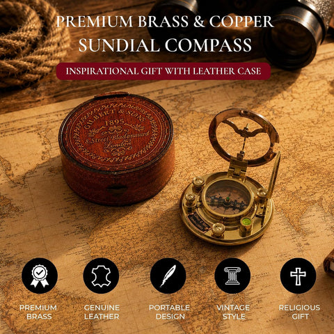 NETAEX open sundial revealing brass and copper face for authentic nautical charm
