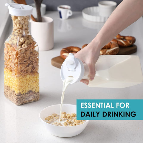 NETANY carafes in refrigerator demonstrating space-saving storage advantage