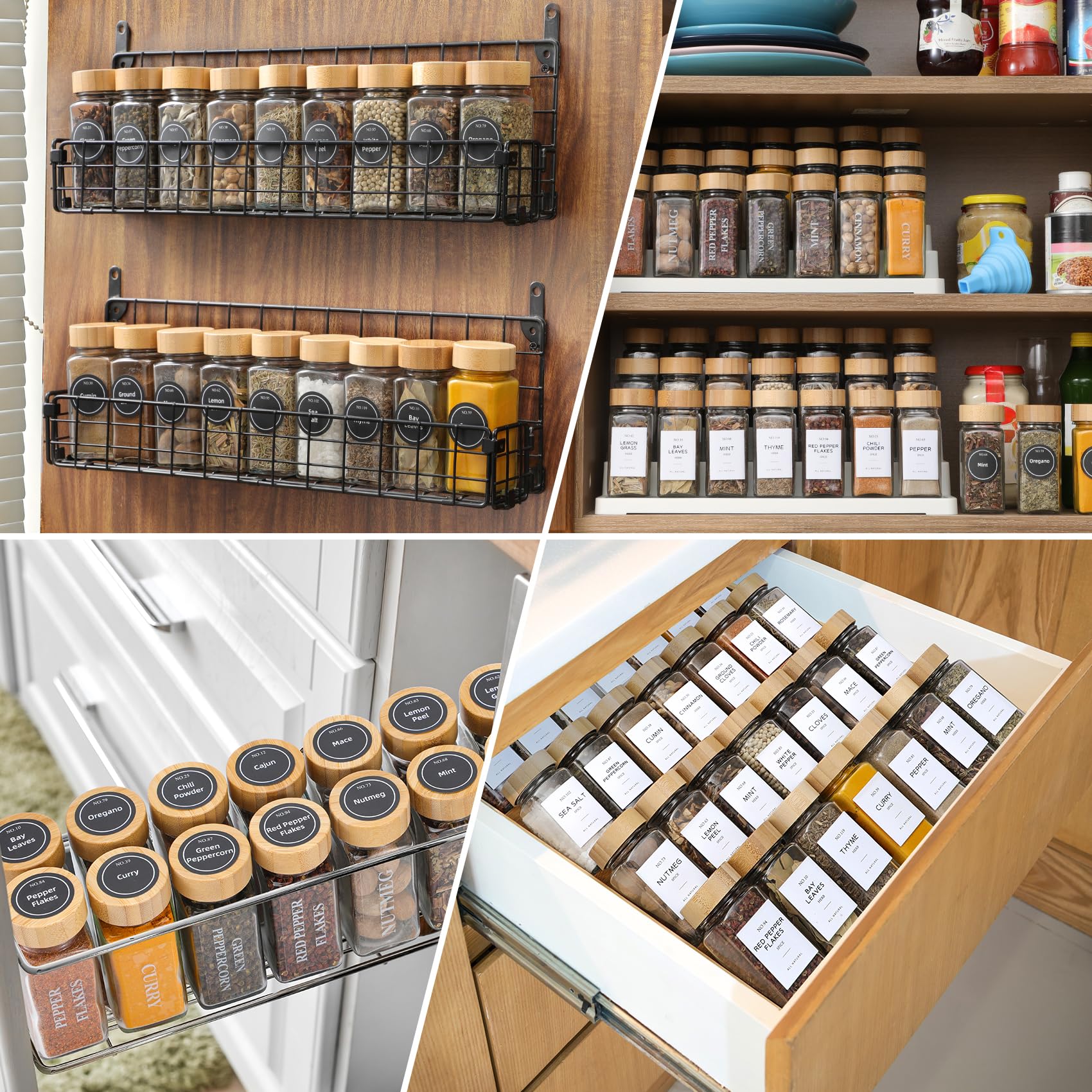 NETANY styled spice rack display in kitchen for an orderly, cohesive look