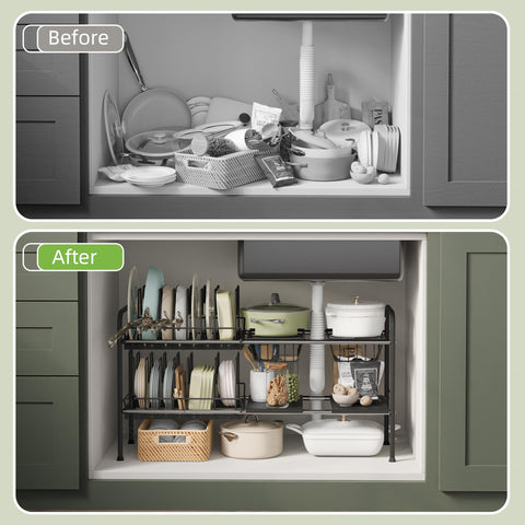 NETEL adjustable side frames highlighting height settings for cabinet clearance