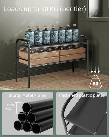 NETEL size comparison with bottles showing compact organized storage benefit