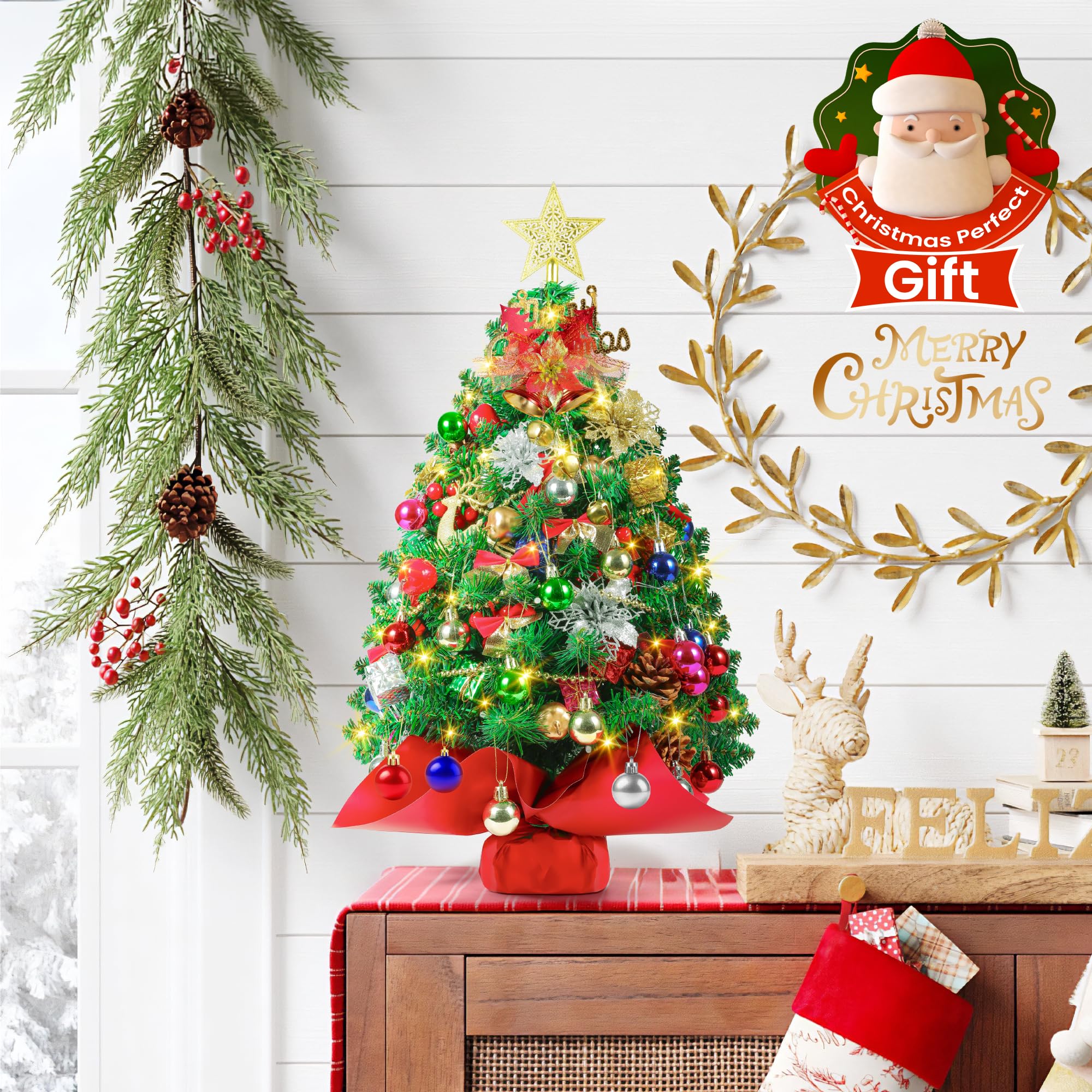 Neten mini tree on a desk creating holiday cheer in home or office