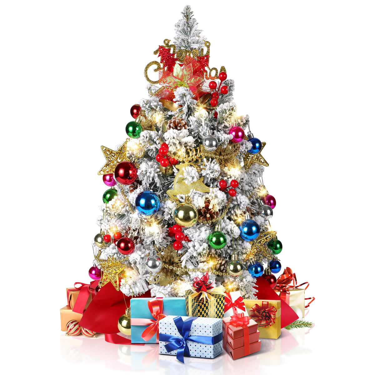 Neten mini tree front view showing full branches and festive appeal