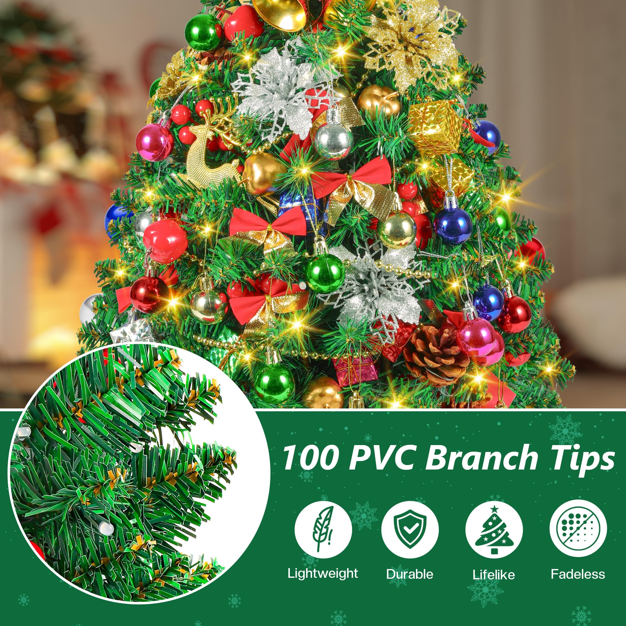 Neten ornament detail displaying variety and easy customization of the tree