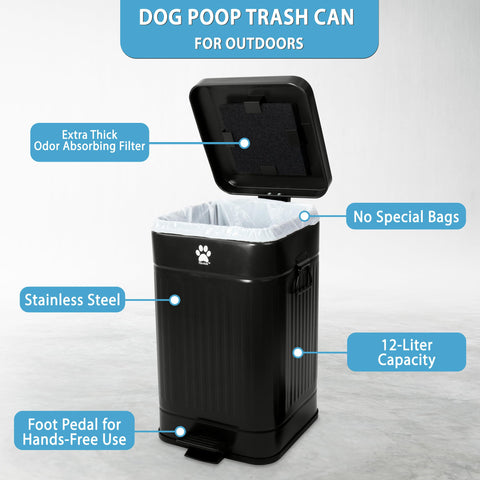 Nevink in backyard lifestyle setting showing convenient placement and discreet pet-waste storage