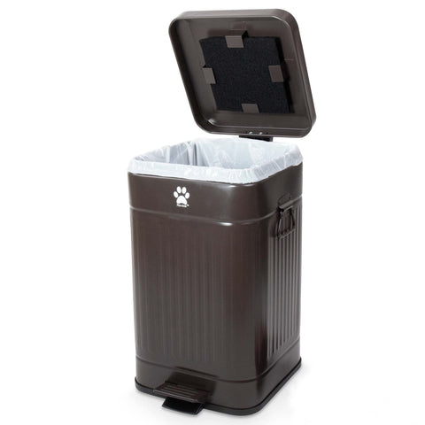 Nevink front view showing compact outdoor poop trash can and tidy design benefit