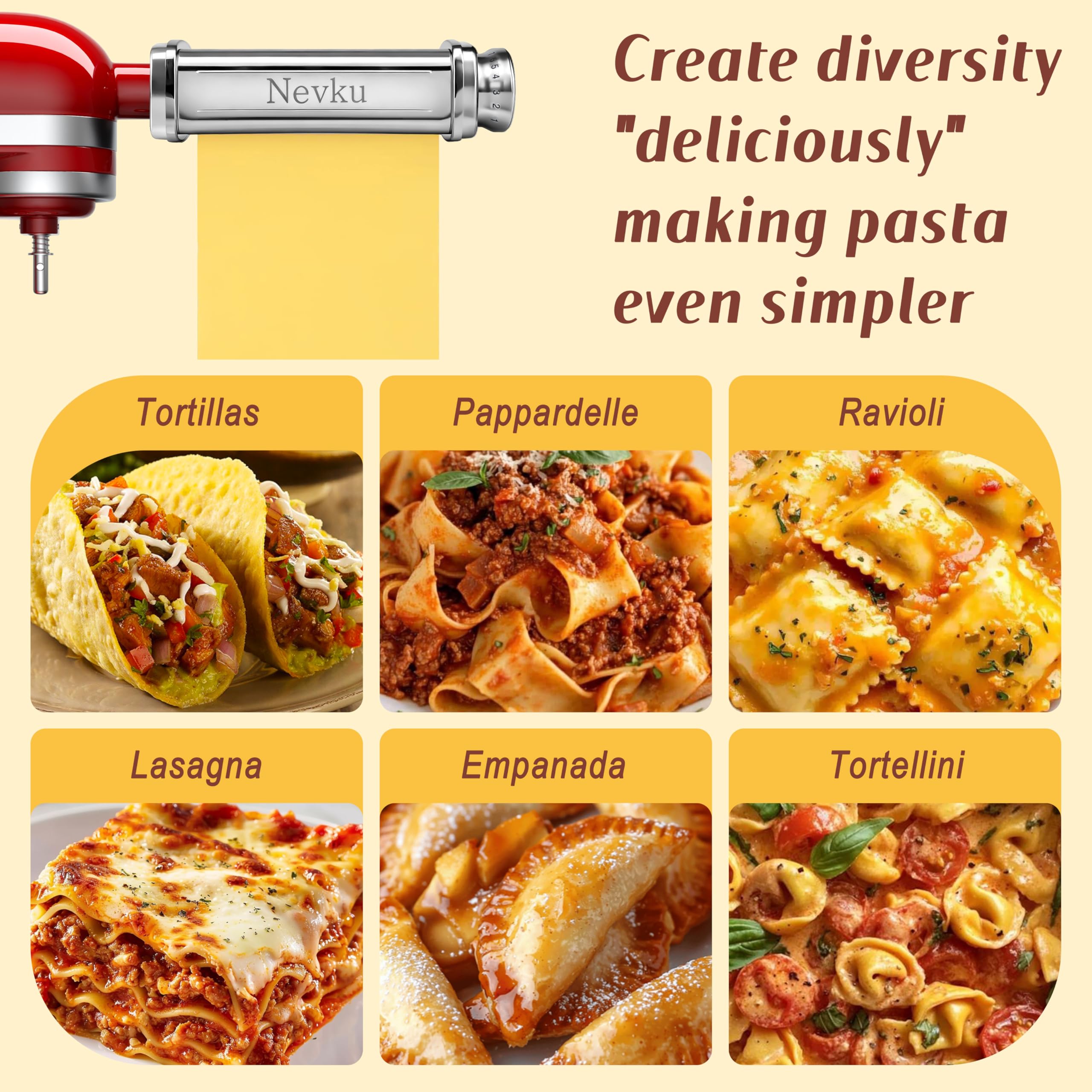 NEVKU attached to KitchenAid stand mixer demonstrating easy installation and save time