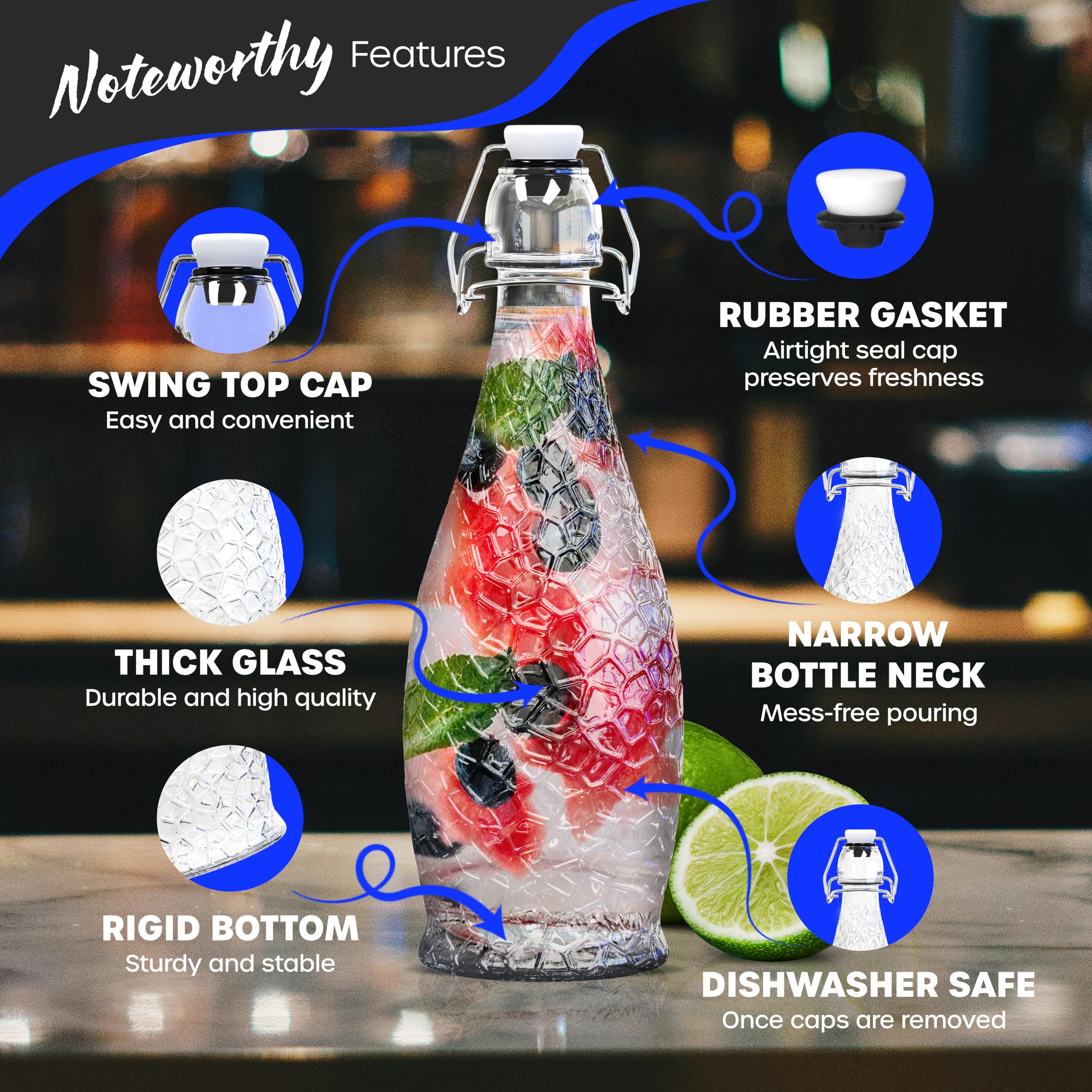 Nevlers textured glass close-up highlighting grip and elegant appearance benefits handling