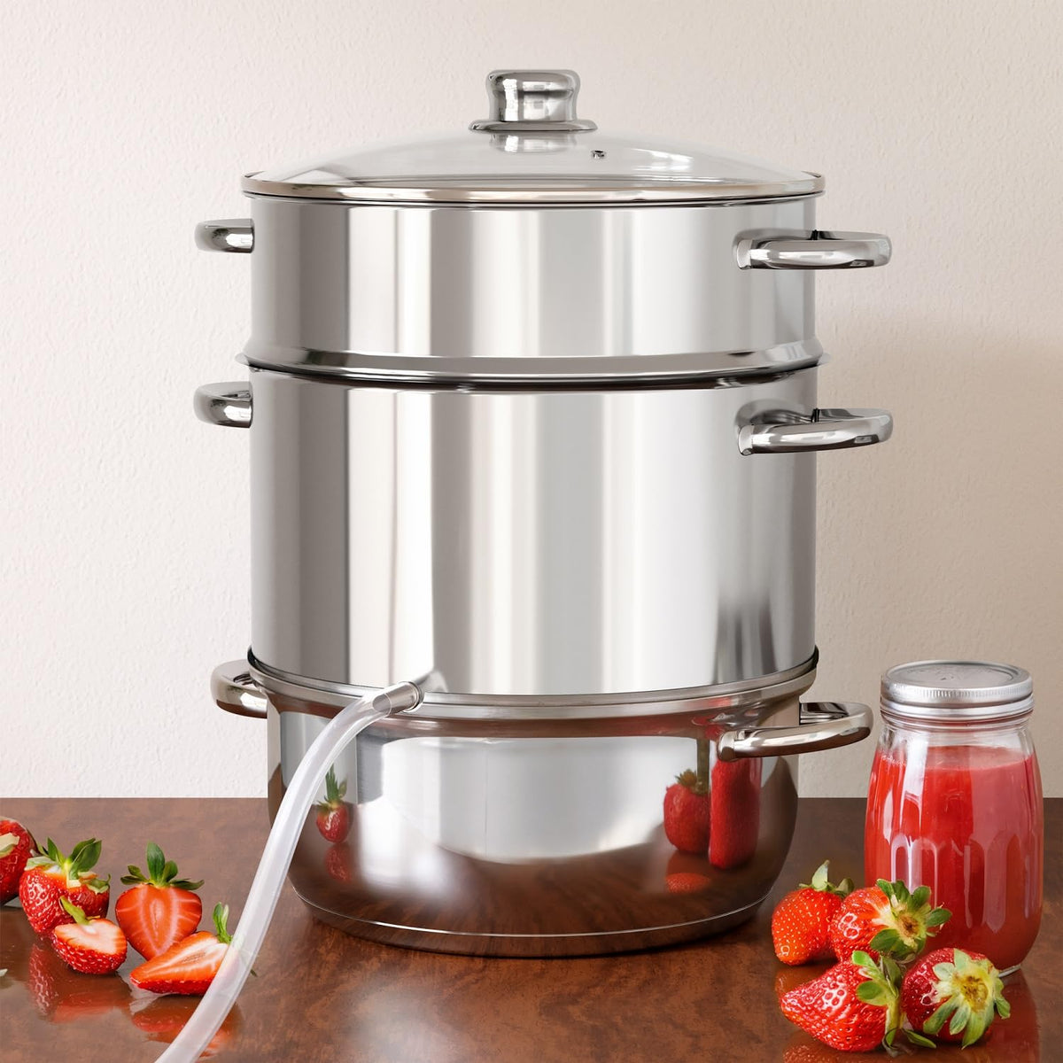 New England Stories front view of 11 qt steamer extractor showing full kit benefits
