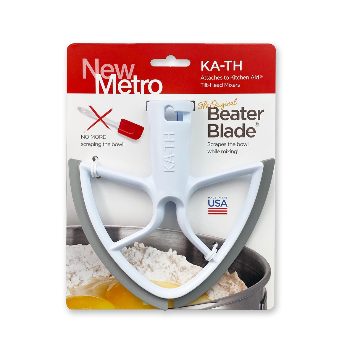 New Metro Design beaterblade front view showing shape and fit benefit