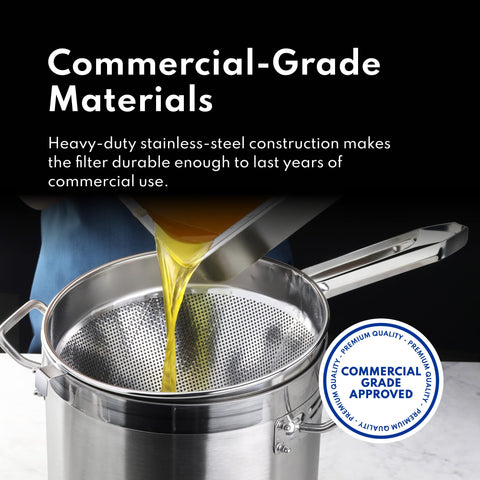 New Star Foodservice rim detail highlighting sturdy 18/8 stainless strength